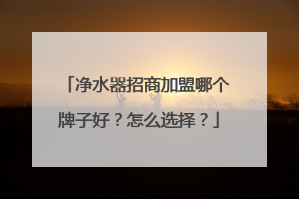 净水器招商加盟哪个牌子好?怎么选择?