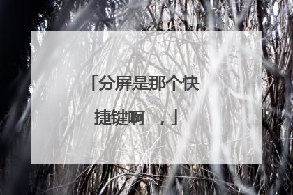 分屏是那个快捷键啊 ，