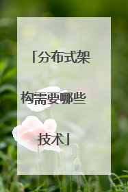 分布式架构需要哪些技术