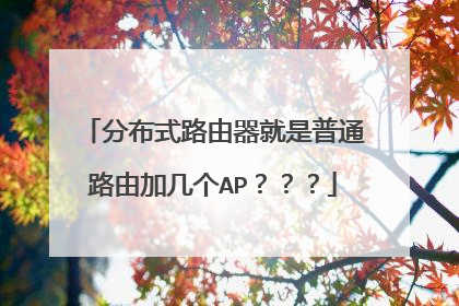 分布式路由器就是普通路由加几个AP???