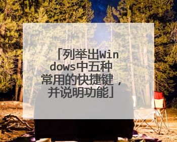 列举出Windows中五种常用的快捷键,并说明功能