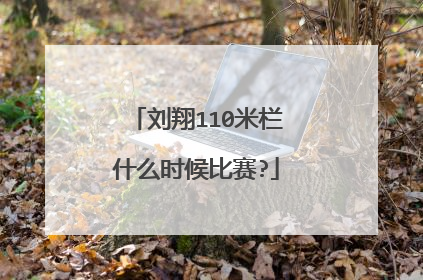 刘翔110米栏什么时候比赛?