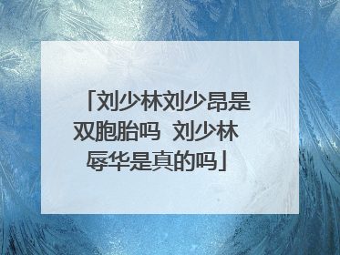 刘少林刘少昂是双胞胎吗 刘少林辱华是真的吗