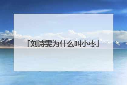 刘诗雯为什么叫小枣