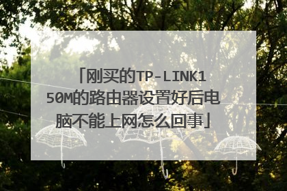 刚买的TP-LINK150M的路由器设置好后电脑不能上网怎么回事
