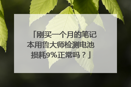 刚买一个月的笔记本用鲁大师检测电池损耗9%正常吗?