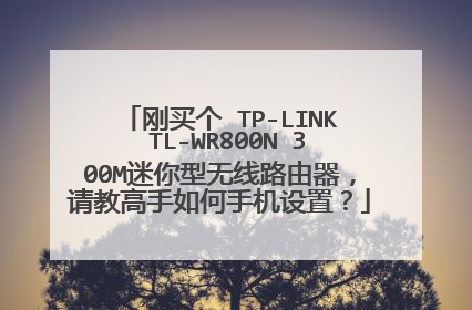 刚买个 TP-LINK TL-WR800N 300M迷你型无线路由器，请教高手如何手机设置？