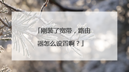 刚装了宽带，路由器怎么设置啊？