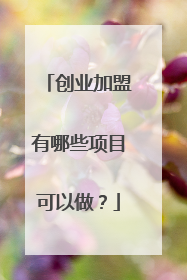 创业加盟有哪些项目可以做?