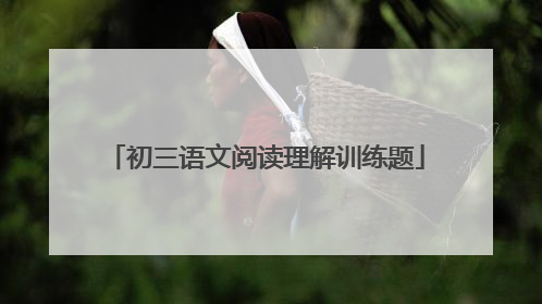 初三语文阅读理解训练题