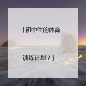 初中生的体育训练计划？