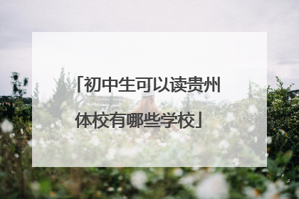 初中生可以读贵州体校有哪些学校