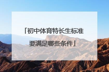 初中体育特长生标准 要满足哪些条件
