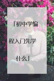 初中学编程入门先学什么