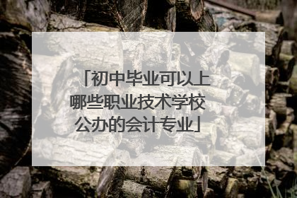 初中毕业可以上哪些职业技术学校公办的会计专业