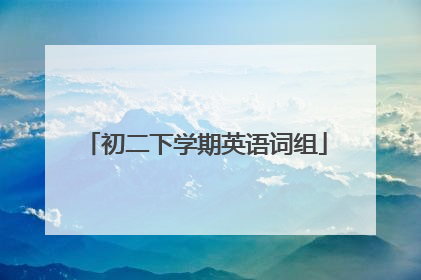 初二下学期英语词组