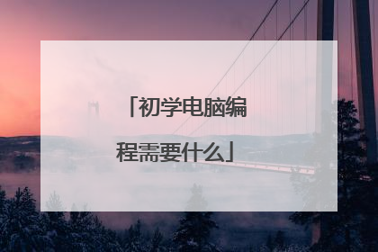 初学电脑编程需要什么