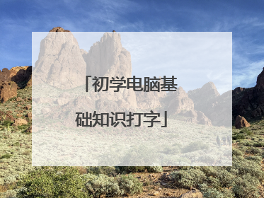 初学电脑基础知识打字