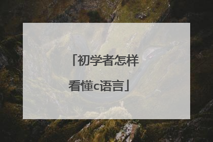 初学者怎样看懂c语言