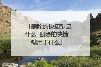 删除的快捷键是什么 删除的快捷键用于什么