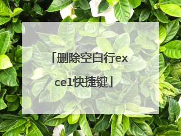 删除空白行excel快捷键