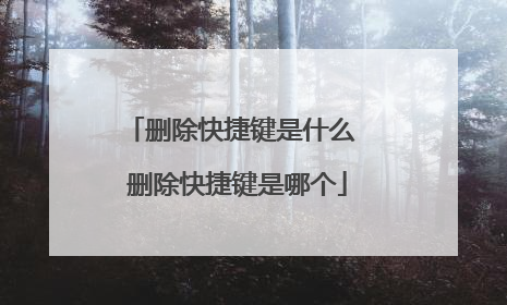 删除快捷键是什么 删除快捷键是哪个