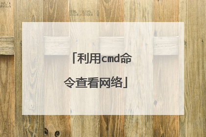 利用cmd命令查看网络