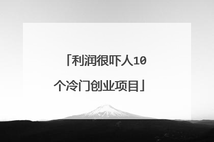 利润很吓人10个冷门创业项目