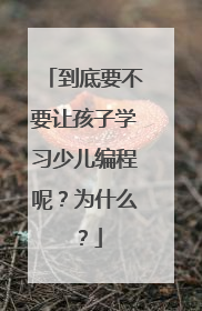 到底要不要让孩子学习少儿编程呢?为什么?