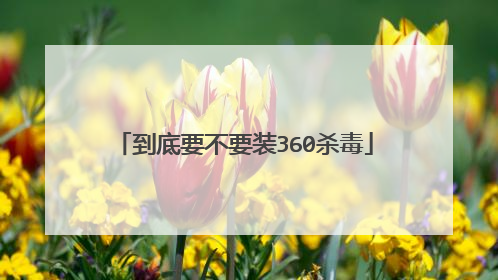 到底要不要装360杀毒