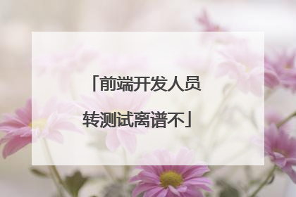 前端开发人员转测试离谱不
