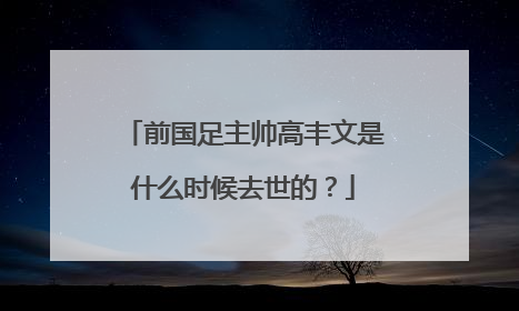 前国足主帅高丰文是什么时候去世的？