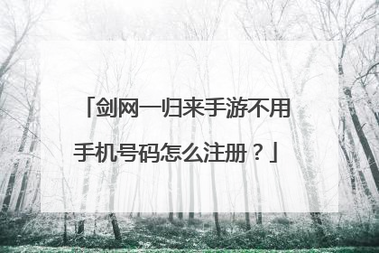 剑网一归来手游不用手机号码怎么注册?