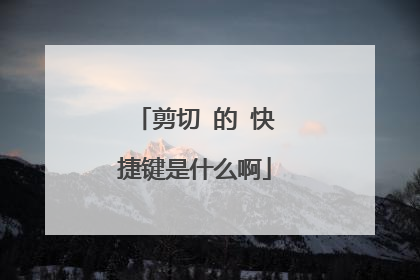 剪切 的 快捷键是什么啊