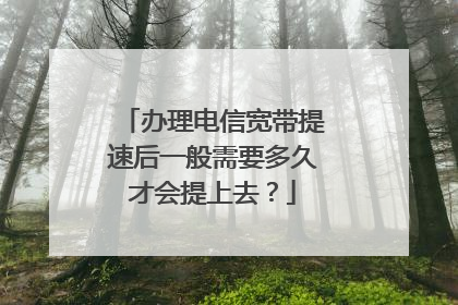 办理电信宽带提速后一般需要多久才会提上去?