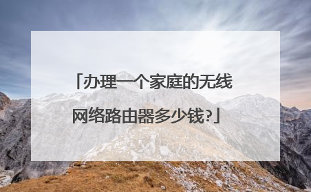 办理一个家庭的无线网络路由器多少钱?