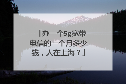 办一个5g宽带电信的一个月多少钱,人在上海?