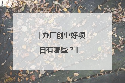 办厂创业好项目有哪些?