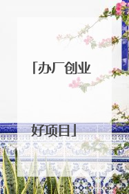 办厂创业好项目