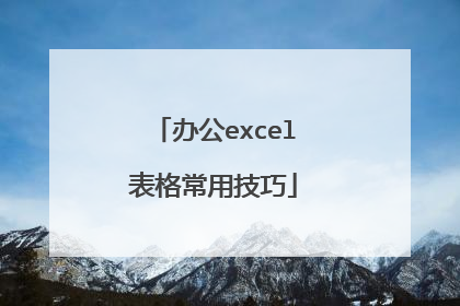 办公excel表格常用技巧