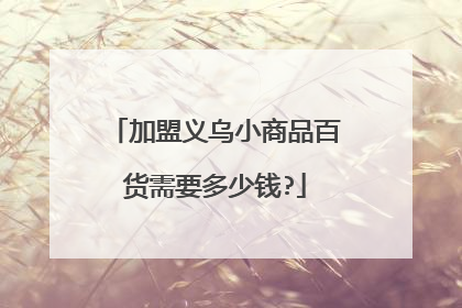 加盟义乌小商品百货需要多少钱?