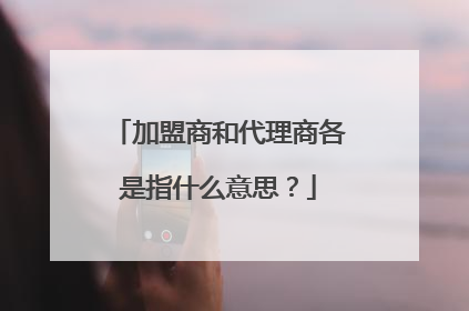 加盟商和代理商各是指什么意思?