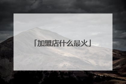 加盟店什么最火