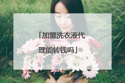 加盟洗衣液代理能转钱吗