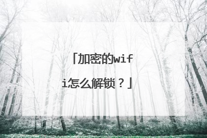 加密的wifi怎么解锁？