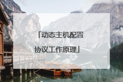 动态主机配置协议工作原理