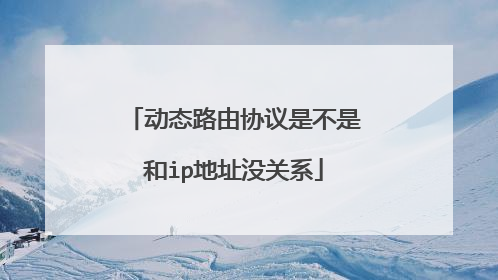 动态路由协议是不是和ip地址没关系