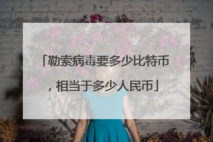 勒索病毒要多少比特币,相当于多少人民币
