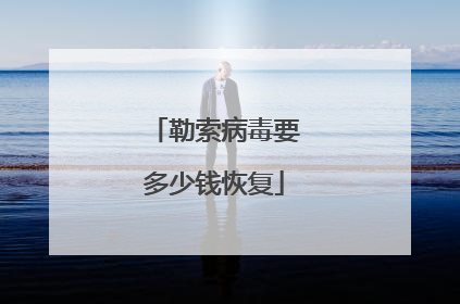 勒索病毒要多少钱恢复