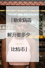 勒索病毒解开要多少比特币